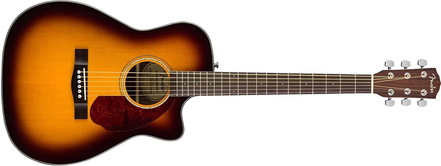 Fender CC-140SCE Acoustic-Electric Guitar with Case - Concert Body Style - Sunburst. 