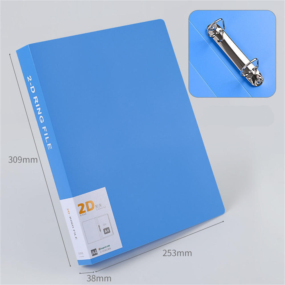 Plastic A4 Binder folder Multi-Pocket 4-Hole Waterproof D-Ring Folder Office File Binder for Office Organization School. 