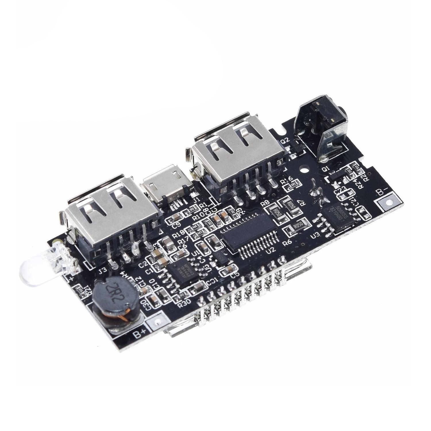 Dual USB 3.7V to 5V 1A & 2.1A Power Bank First Charger Module. 