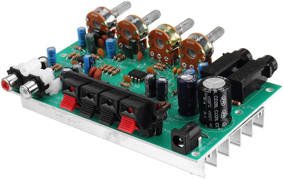 DX0809  Class D Power Amplifier 40W×2 DC12V with Microphone Dual Channel 80W Stereo Digital Audio Power Amplifier Board. 