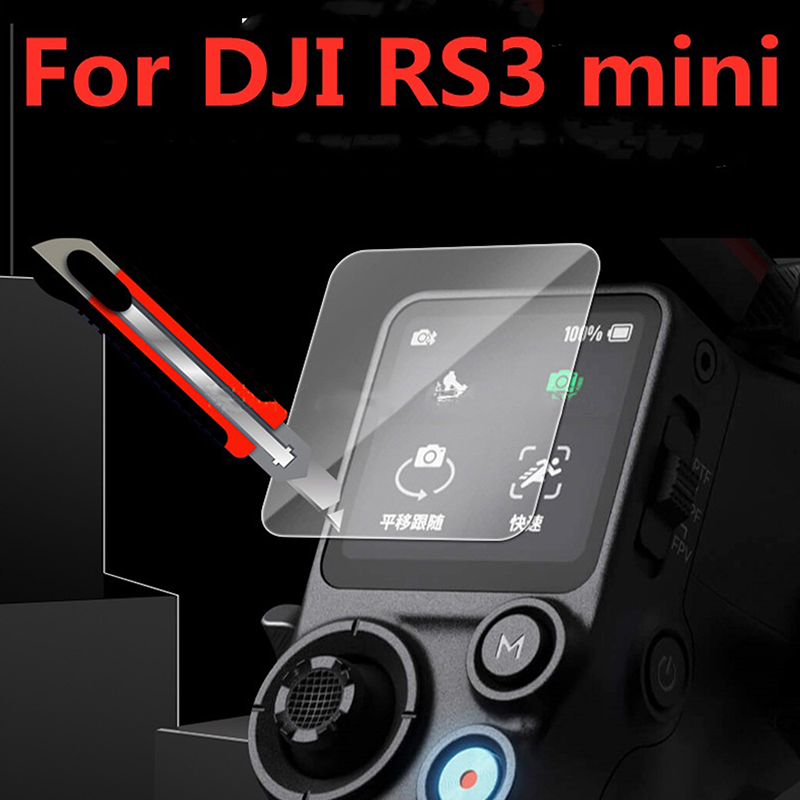 【DIV MALL】(New) 3 PCs tempered glass screen protector for DJI RS3 mini handheld gimbal stabilizer anti-scratch 2.5D curved film cover protect huddduo