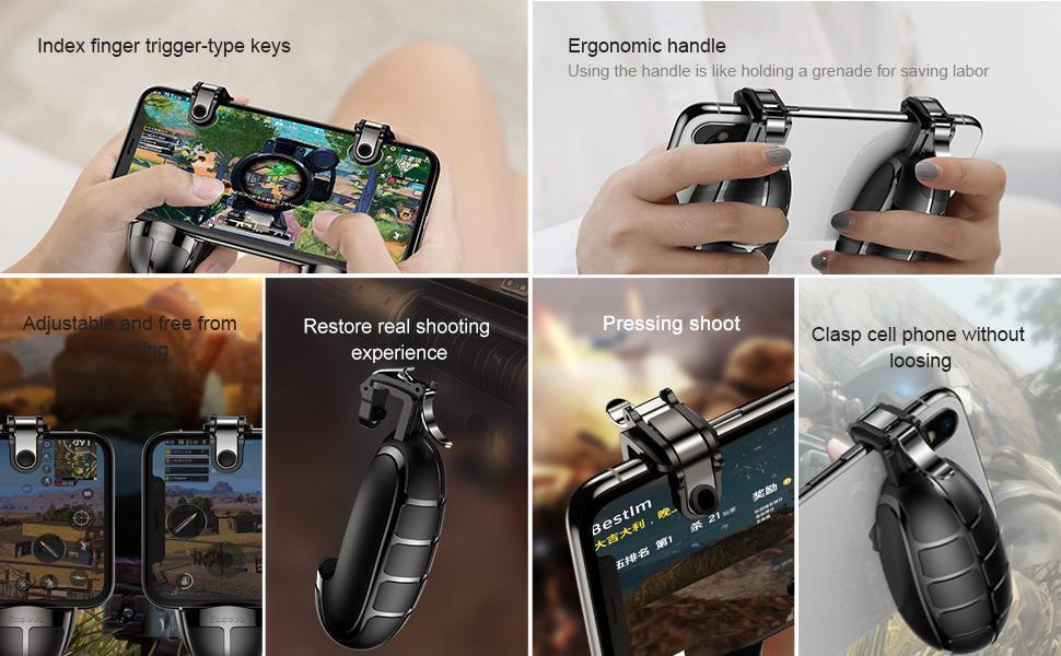 Baseus Joysticks Joypad For PUBG Mobile Game Trigger Fire Button Gamepad. 