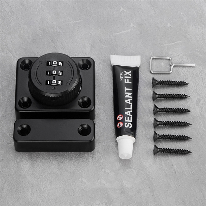 Mechanical Keyless Cabinet Lock, Swivel Drawer Lock (Black). 