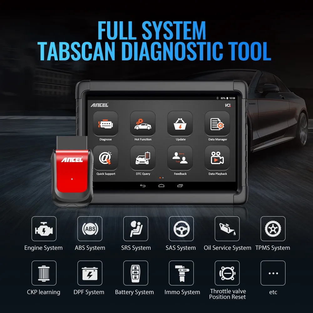 2024 Newest Ancel X6 OBD2 Scanner Full System Scan with ABS Oil EPB DPF BMS Reset Auto Automotive Diagnostic Scan Tool ODB 2 Check Diesel Engine For All Universal Cars. 