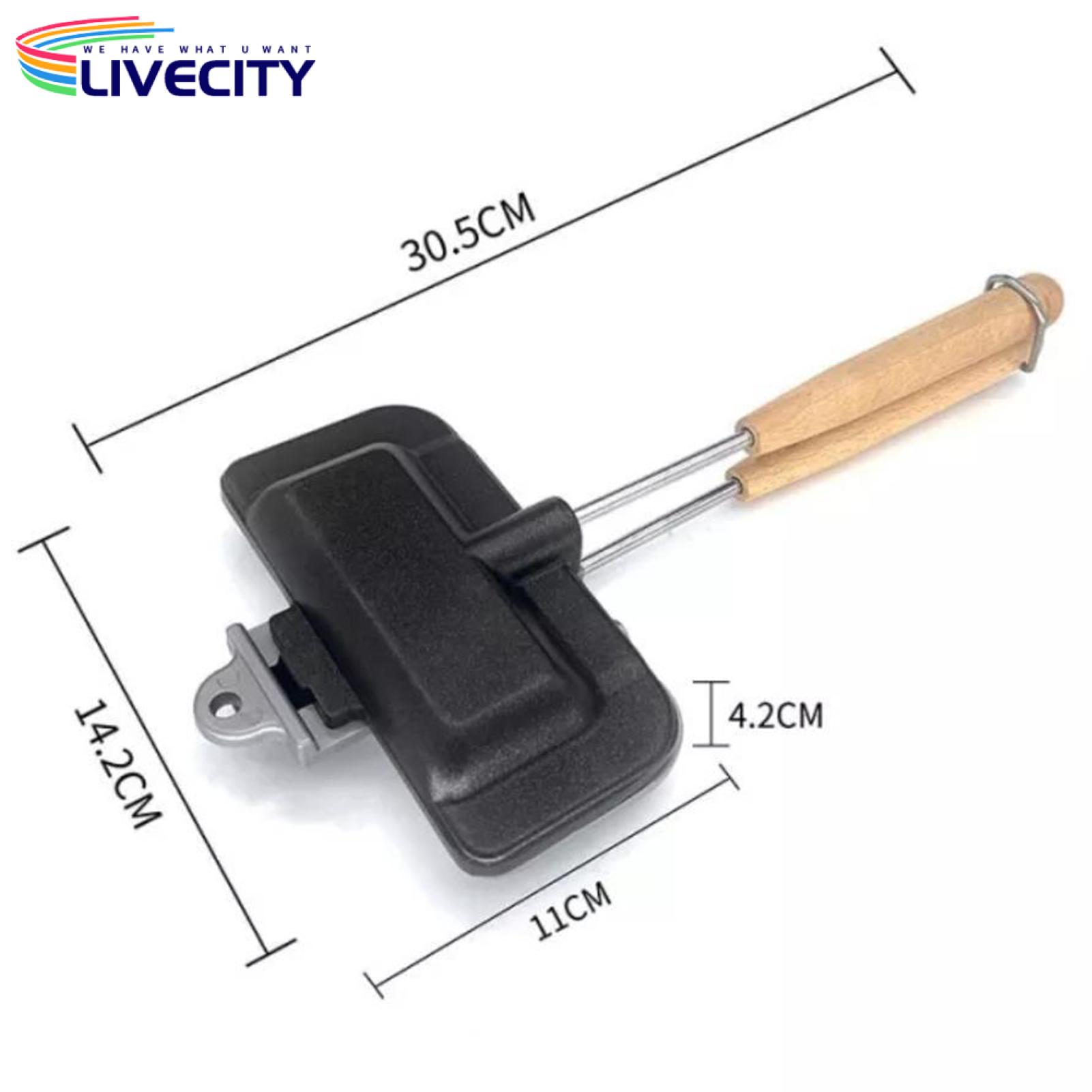 Sandwich Baking Pan Ergonomic Handle Sandwich Baking Pan with Removable Handle. 