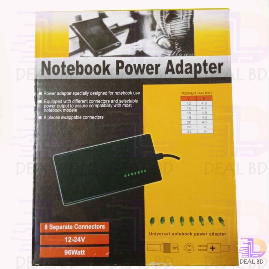 Universal AC 220V To Adjustable DC 12V 15V 16V 18V 19V 20V 22V 24V 4.5A 96W With 8 Separate DC Converter Head Power Adapter Charger For 775 Motor Pump Laptop Notebook Power Adapter. 
