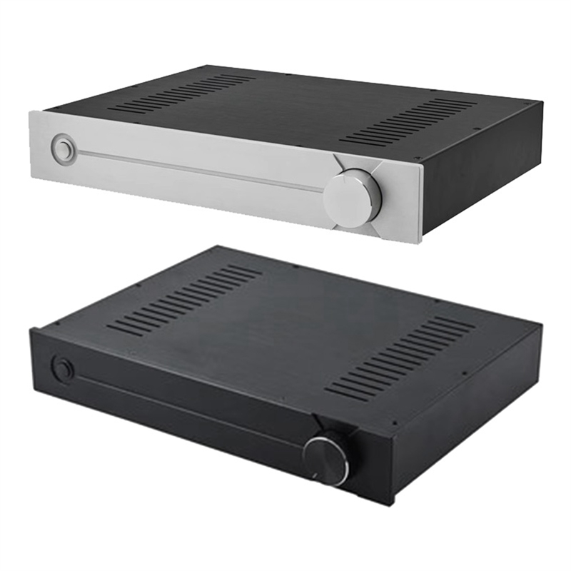 CJ-187 All-Aluminum DIY Preamp Case Audio Amplifier Chassis DAC Decoder Box Shell W430 H70 D310 Easy to Use Black. 