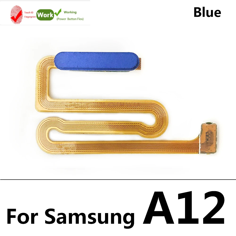 Fingerprint Scanner For Samsung A12 A125 M12S M127 ID Home Button Fingerprint Menu Return Key Recognition Sensor Flex Cable. 