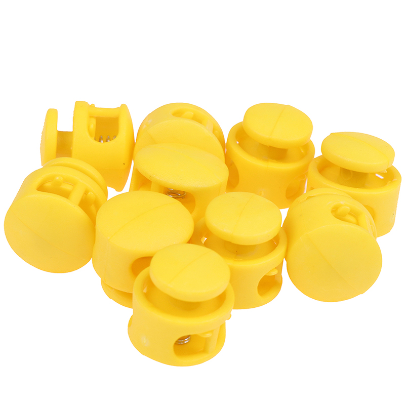 LINGS 10 pcs/lot 2 Hole Toggle Clip Stopper Shoelace Cord Buckles Bag Parts Accessories Multi Colors Plastic Paracord Cord Lock Clamp. 