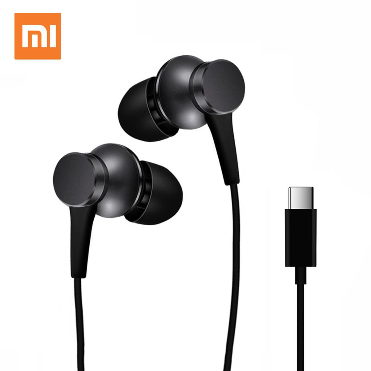 Type C Earphone In ear Stereo Aluminum alloy Earbuds Headphone with Mic Black For Xiaomi Huawei Vivo Oppo etc Daraz .bd