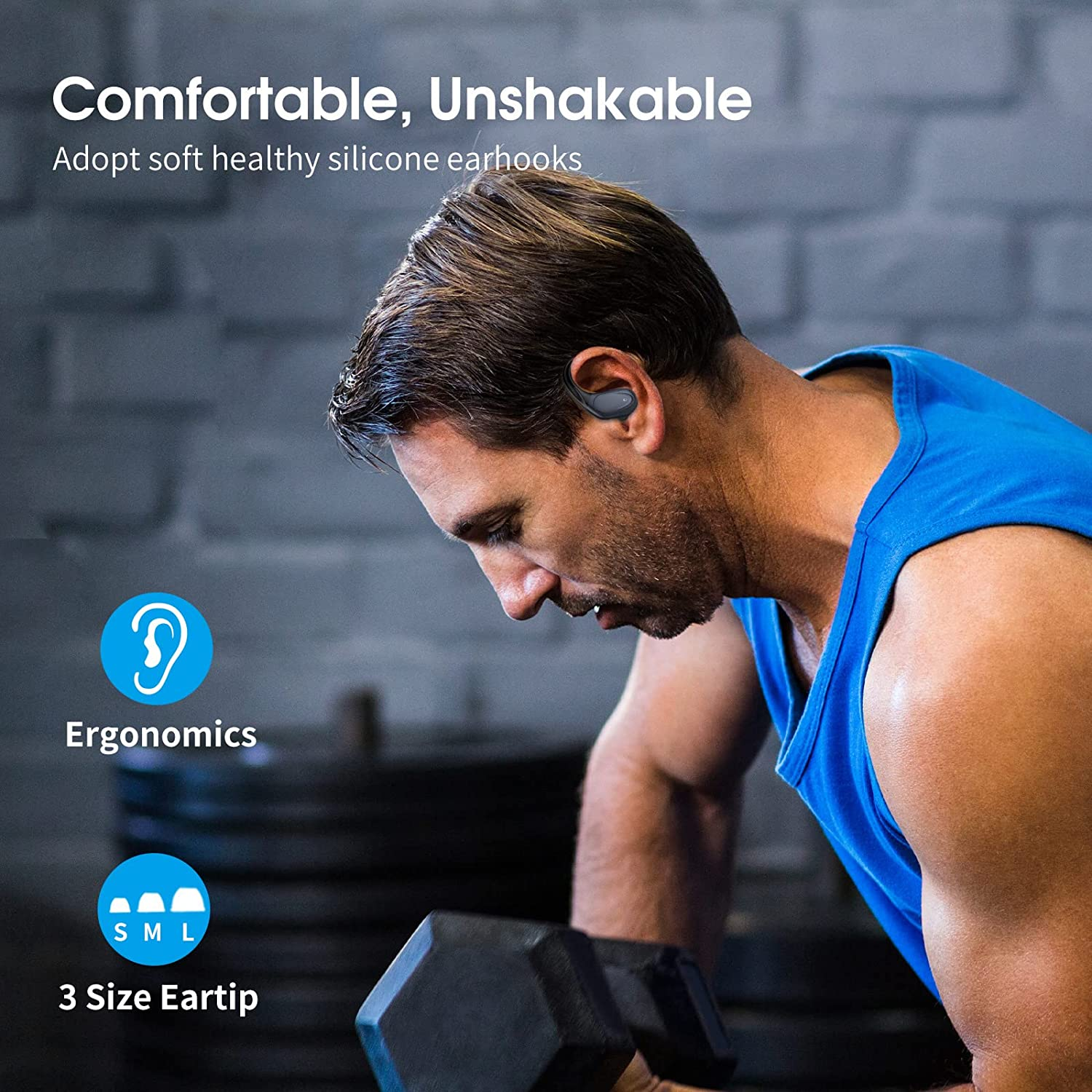 BX17 Bluetooth Earphones Tws Ear Hook Bluetooth 5.3 Running Sports Stereo Buttons Control With Microphone Wireless Headphones. 