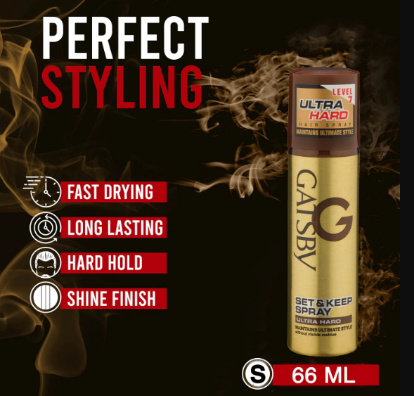 GATSBY Hair Spray Level 7 Set and Keep Spray Ultra Hard 66ml. 