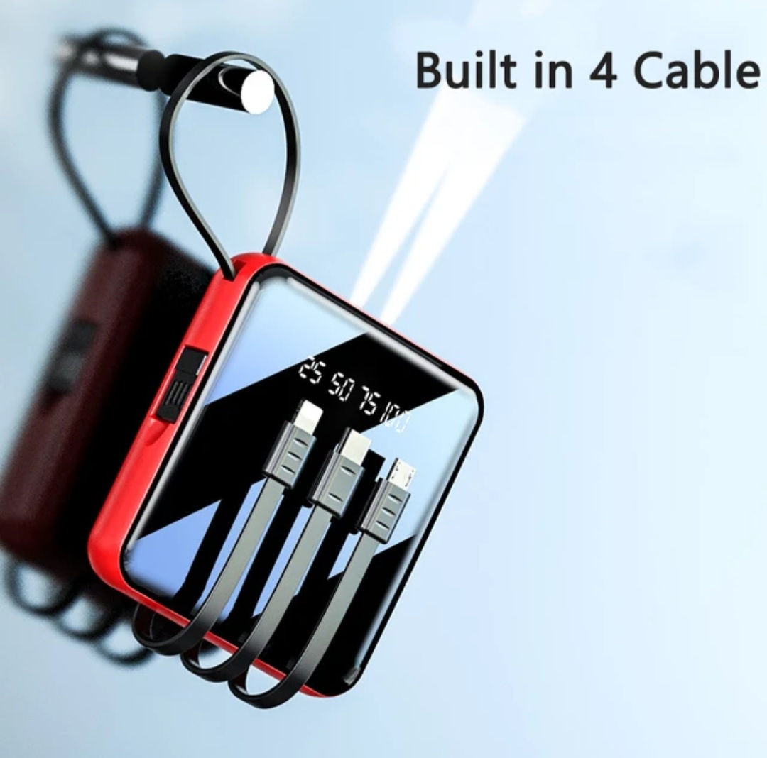 20000 MAH Powerbank with LED Display and All in One Cable set. 