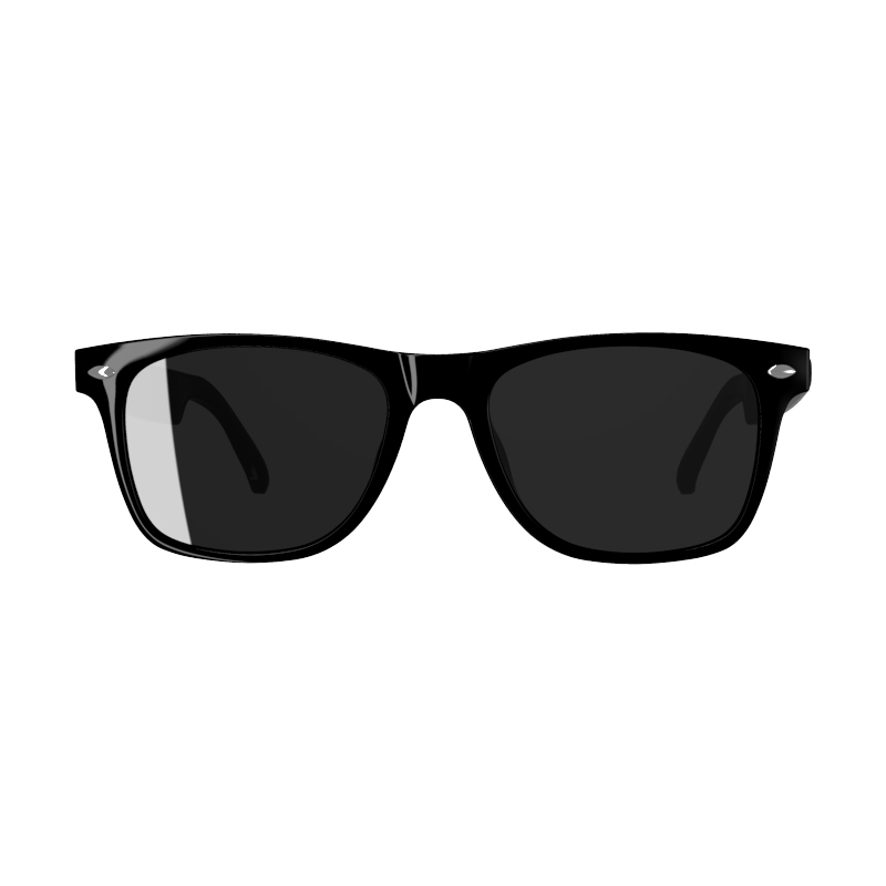 Smart glasses: blue light filtering polarized sunglass lenses audio built-in mic & speakers touch & voice assistant. 