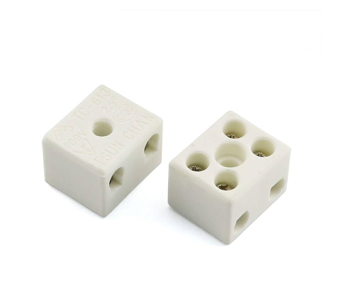 CERAMIC CONNECTOR HIGH TEMPERATURE in Multi-size 1 in 1 out or 2 in 2 out or 3 in 3 out 5 or 10A. 