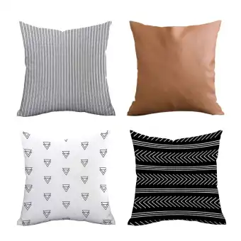 Pack Of 4 Decorative Outdoor Pillow Cover Geometric Pattern Modern