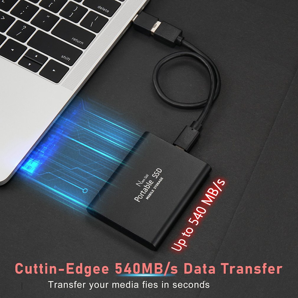 【FUPANG】2TB mobile hard USB high-speed portable drive box SSD hardisk. 