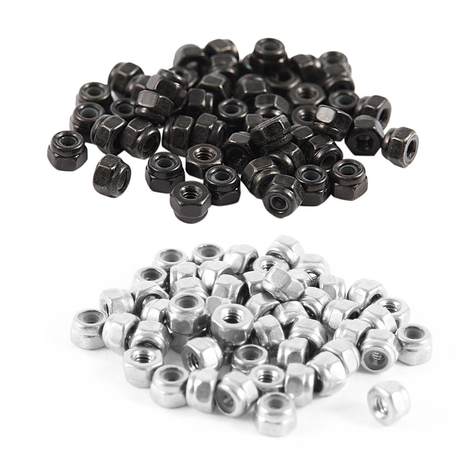Delicate product 100 Pcs Nuts:50 Pcs M2 Zinc Plated Nylock Nylon Insert Hex Lock Nuts & 50 Pcs Hardware Hex Locknut M2 A2-70
