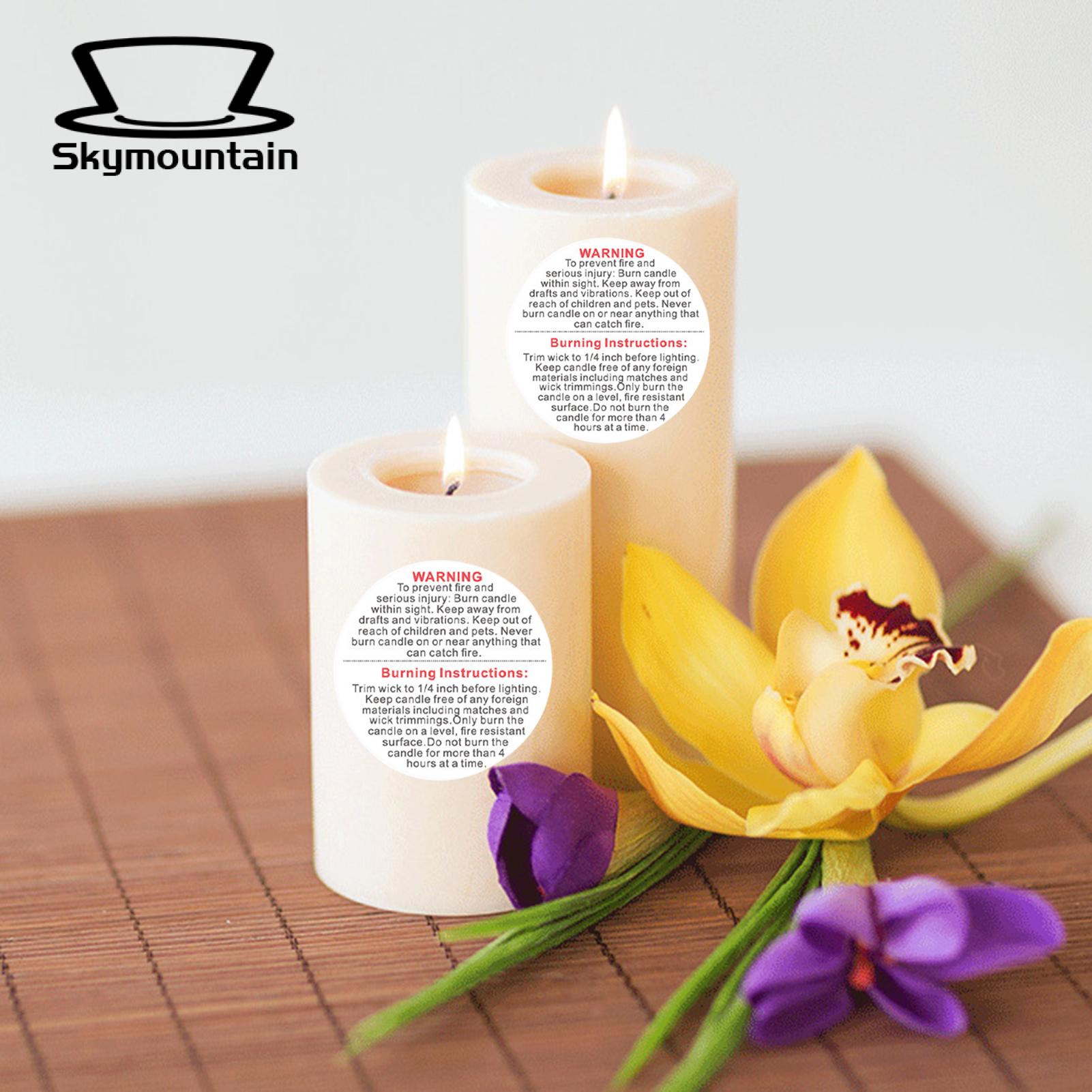 Skymountain Candle Warning Labels Convenient Clamshell DIY Candle Stickers. 
