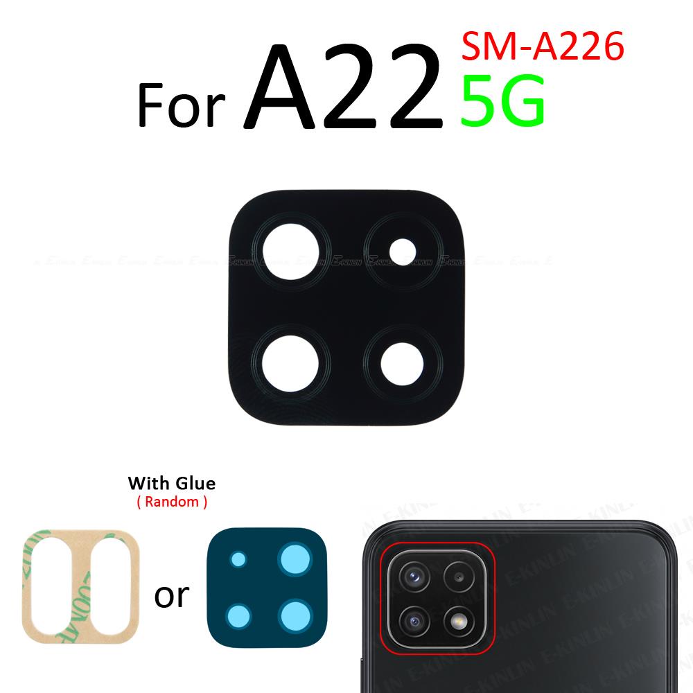 Back Camera Lens Rear Glass With Adhesive Sticker Glue Parts for Samsung Galaxy A02 A12 A22 A32 A42 A52 A72 A33 A53 A73 5G 4G. 