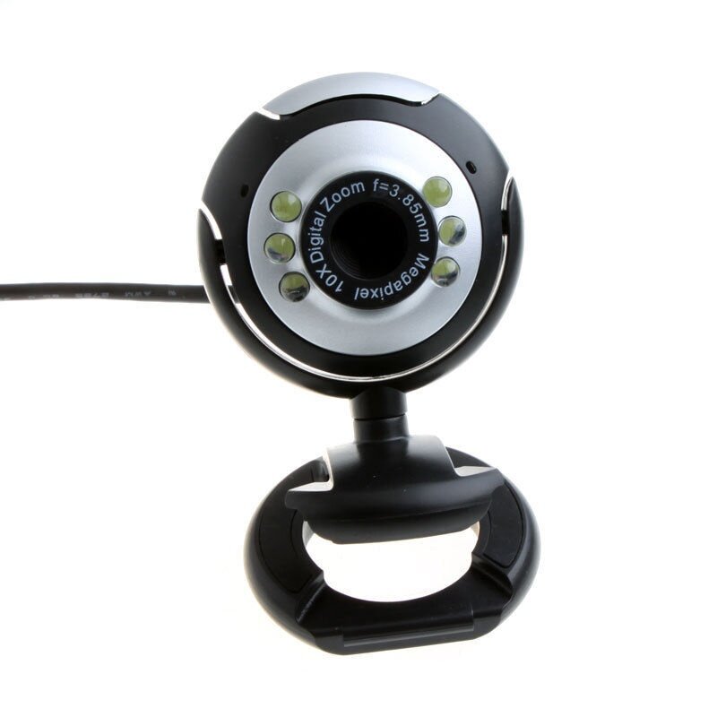 6 LED HD Webcam USB 2.0 50.0M PC Camera Web Cam with MIC for Computer PC Round. 