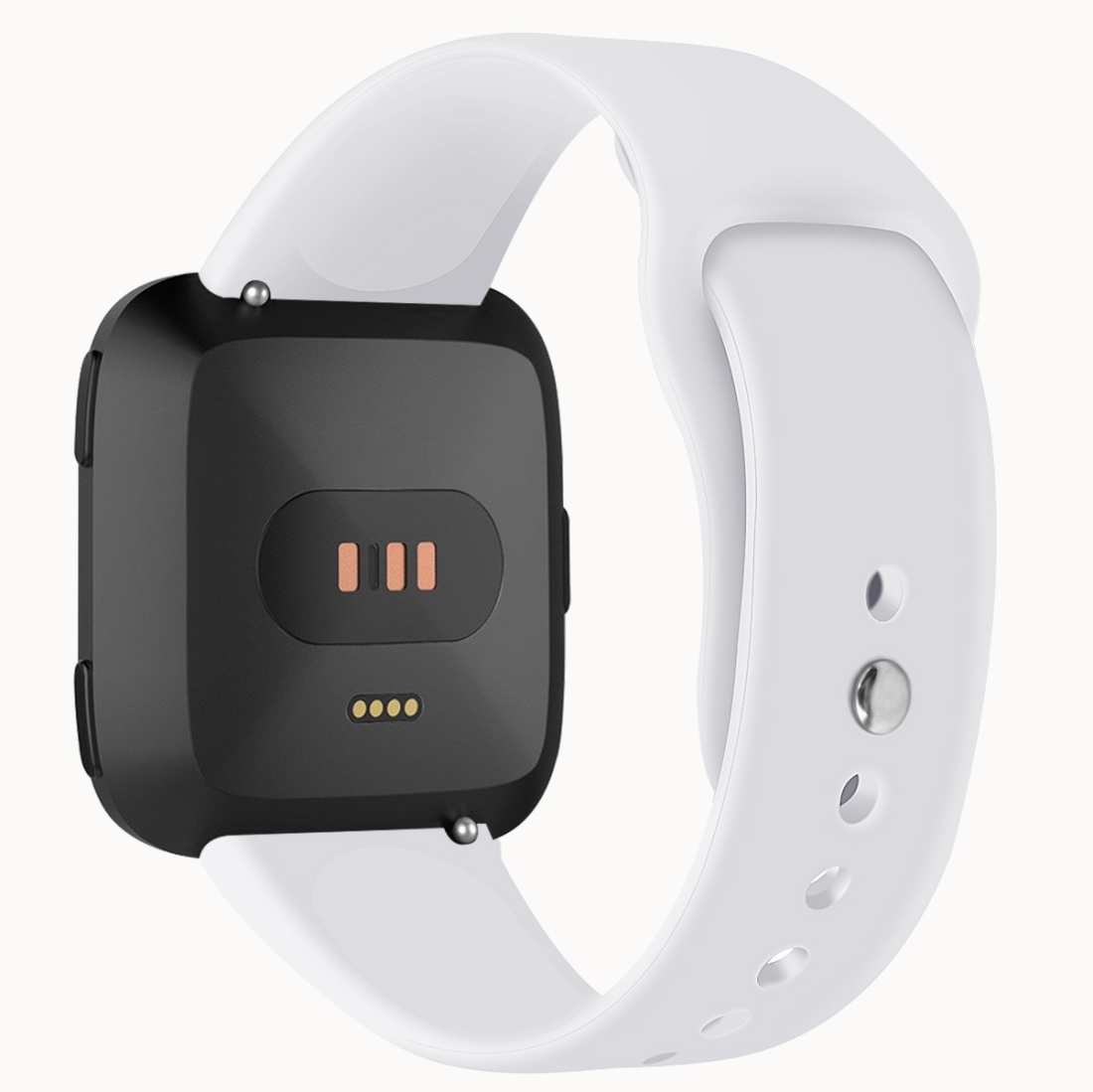 For Fitbit Versa 2 / Fitbit Versa / Fitbit Versa Lite Solid Color Silicone Watch Band, Size:L(White). 