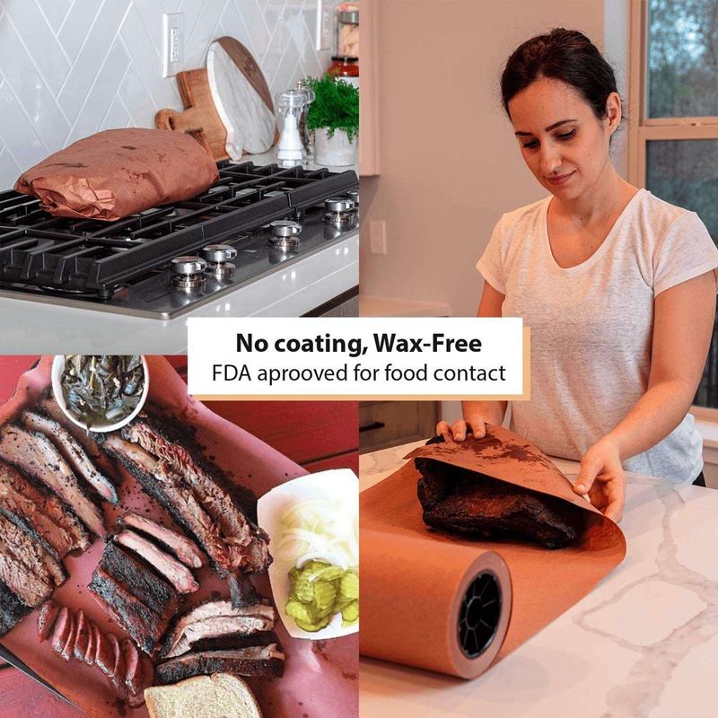 3X 45.7cmx53.3M Pink Kraft Butcher Paper Roll Food Grade Peach Wrapping Paper for Smoking Meat of All Varieties. 