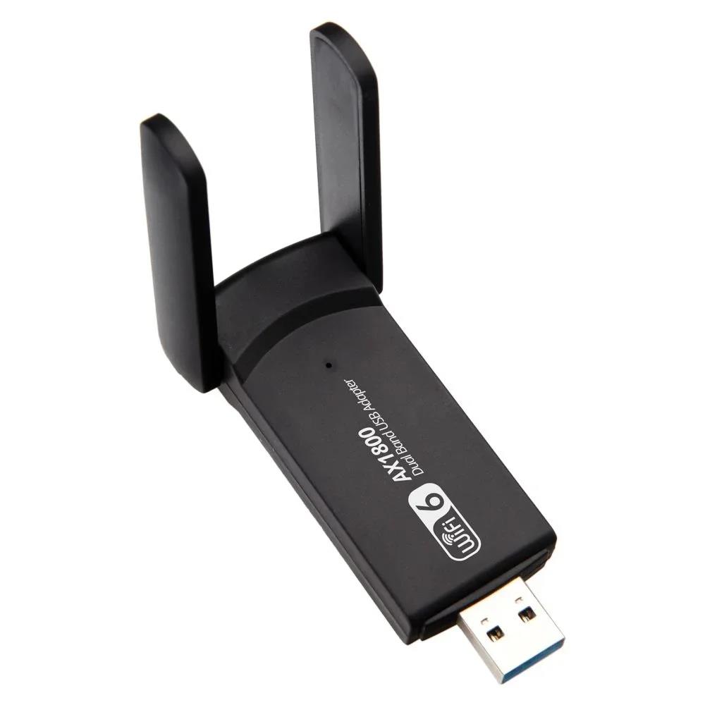 1800Mbps WiFi 6 USB Adapter 802.11AX 2.4G/5GHz USB3.0 Wireless Network Card Antenna Wi-Fi Dongle MT7921AU for Win 10/11 PC. 