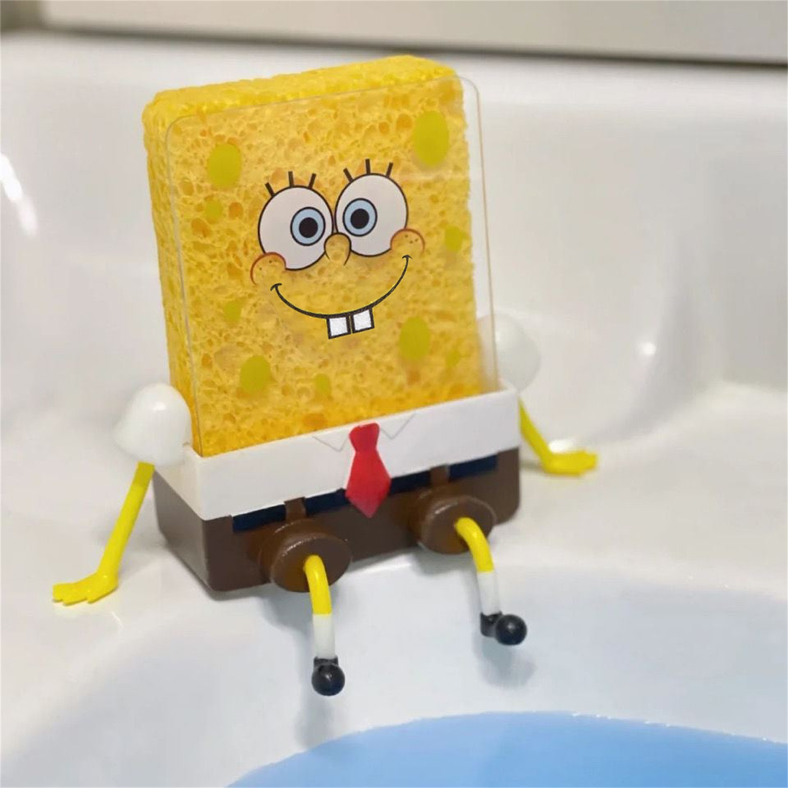 Skymountain Sponge Container Three-dimensional Space Saving SpongeBob Sponge Holder. 