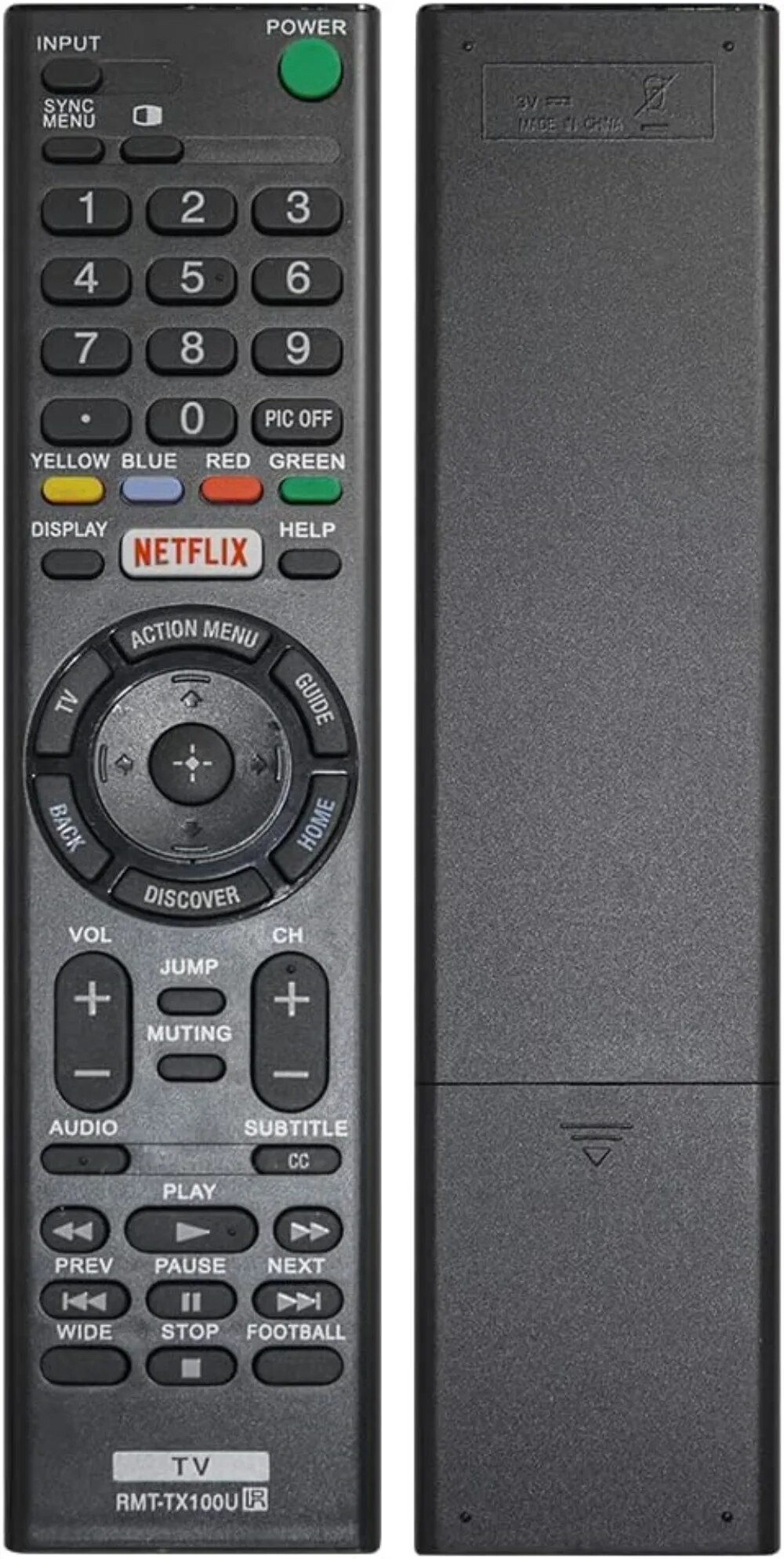 RMT-TX100U Universal Remote Control for Sony-TV-Remote, for All Sony bravia LCD LED HD Smart TVs, with Netflix Buttons
