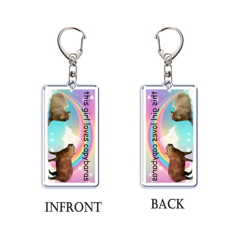 Fun Capybara Acrylic Keychain This Man Ate My Son Ok I Pull Up Letter Double Sided Key Chain Key Ring Keychains for Friends Gift. 