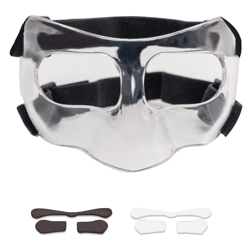 Sports Face Guard, Nose Guard for Broken Nose, Basketball Football Softball Training Face Protect Shield, Easy Install Easy to Use Clear Close
