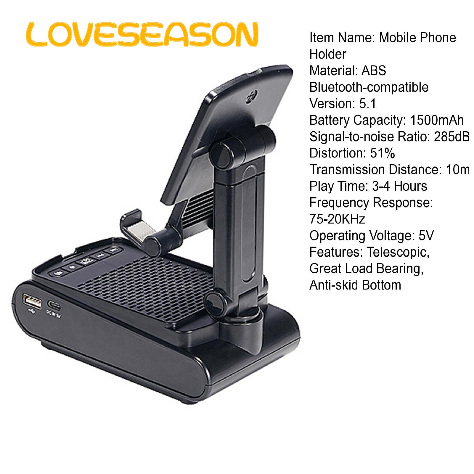 Mobile Phone Holder with Bluetooth-compatible Speaker Wireless Bluetooth Speaker Mobile Phone Holder Stand for Anti-skid Bottom Cell Phone Stand. 