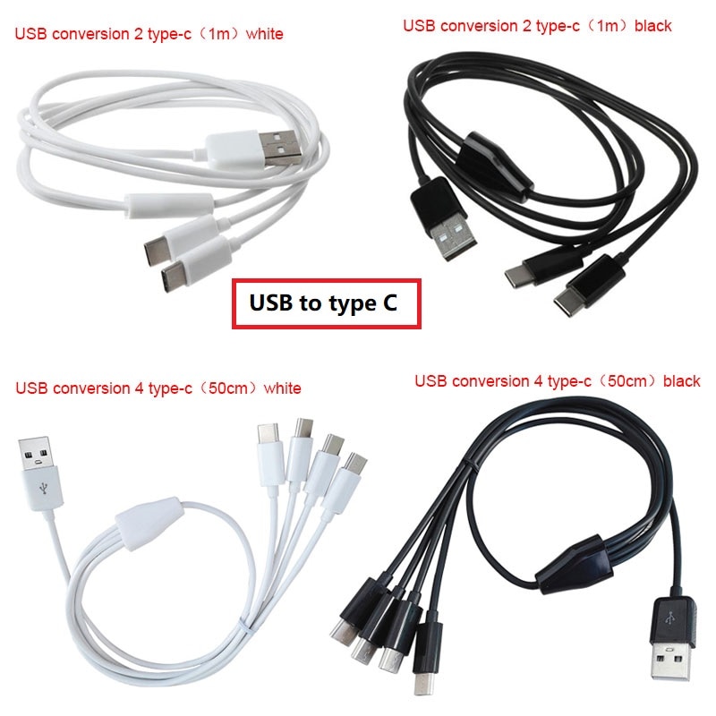 USB C Charging Cable 2 in 1 Multi Charging Cable Splitter USB to 2 Type C Charging Data Sync Cord Type-c conversion Type-c