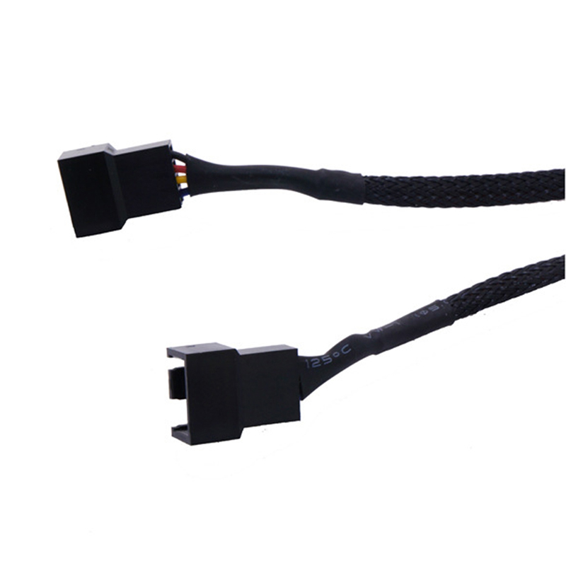 【3C VictoryEagle】Way PWM 4Pin/3Pin Computer Fan Sleeved Splitter Cable 27cm. 