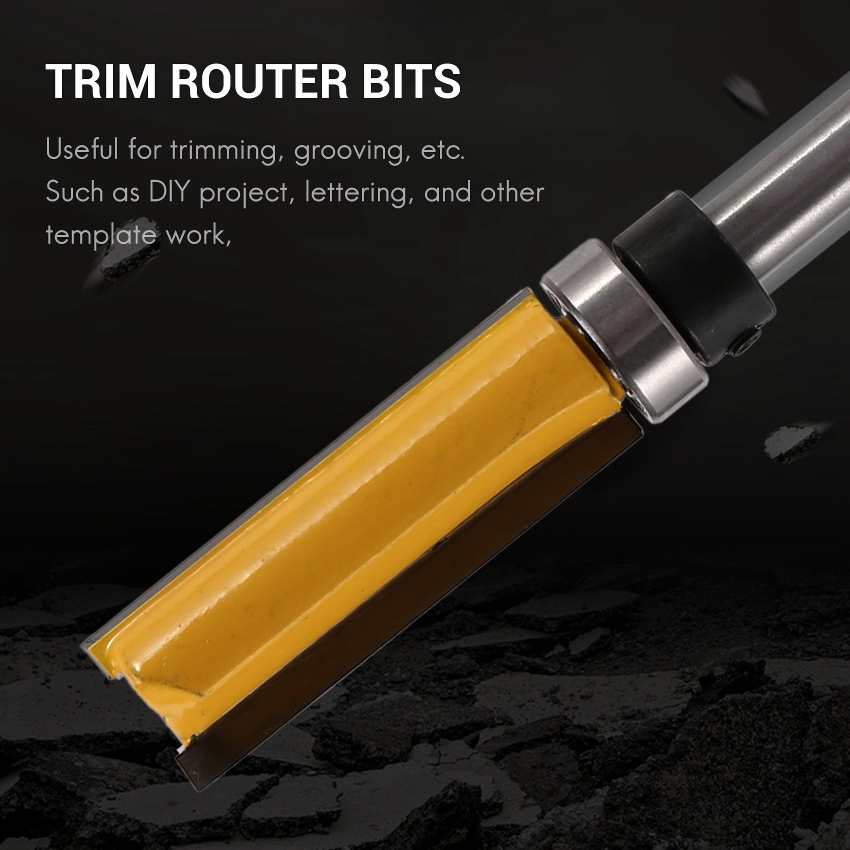 4Pcs Flush Trim Router Bits Top Bearing Router Bit 1/4 inch Shank. 