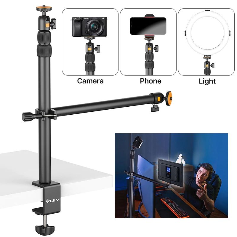 Ulanzi VIJIM-LS02 Camera Desk Mount Stand With Auxiliary Holding Arm. 