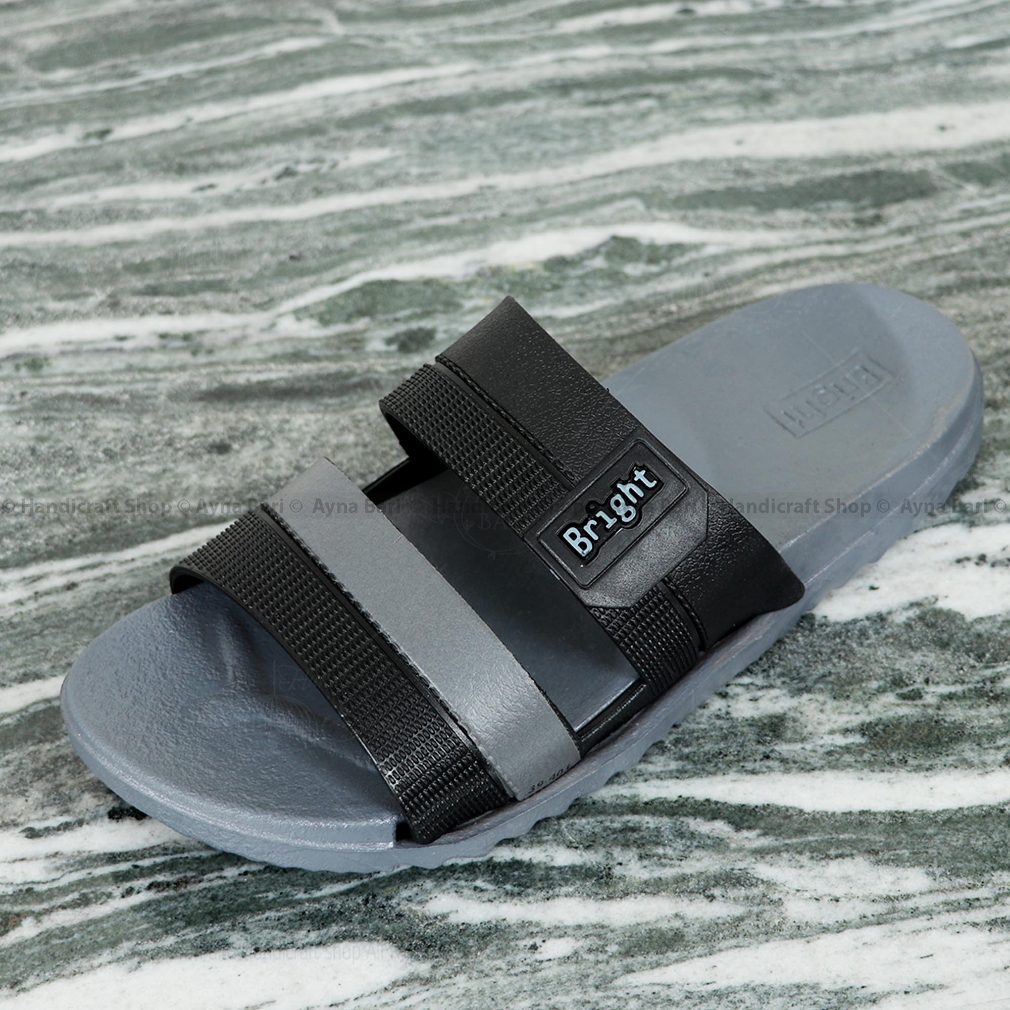 Sandal for Man | Bright R-876 | 2 belt slipper slides for Man Crepe soal. 