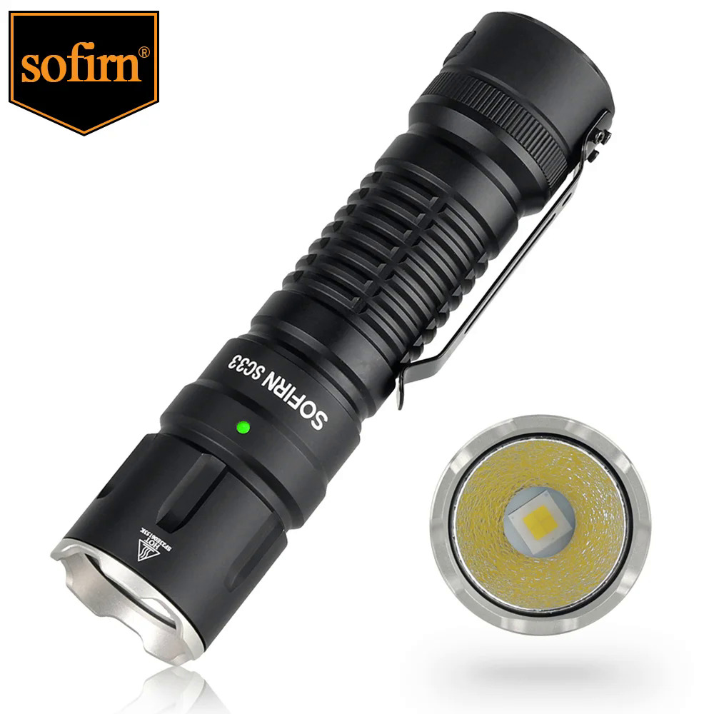 Sofirn SC33 XHP70.3 HI LED Flashlight Tactical 5200lm Powerful 21700 USB C Rejected Torch with Tail E-switch Outdoor Light