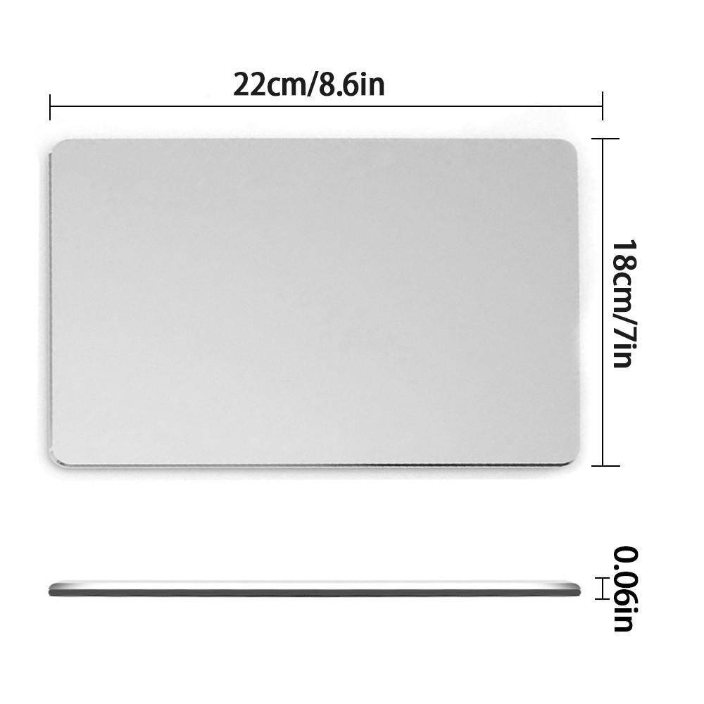 220x180mm Mouse Mat Rectangle Gaming Aluminium Metal Mouse Pad with Waterproof Non Slip Rubber Base and Frosted Surface Mousepad for Apple MackBook Silver Gray. 