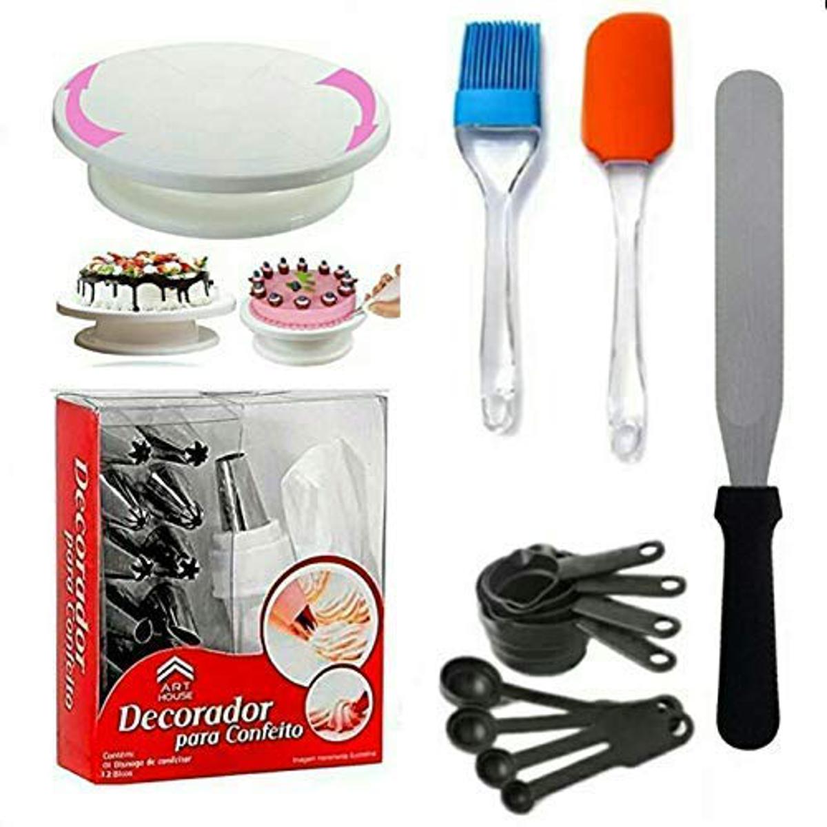 Cake Making Supplies Cake Turntable Nozzle Set Spatula, Brush