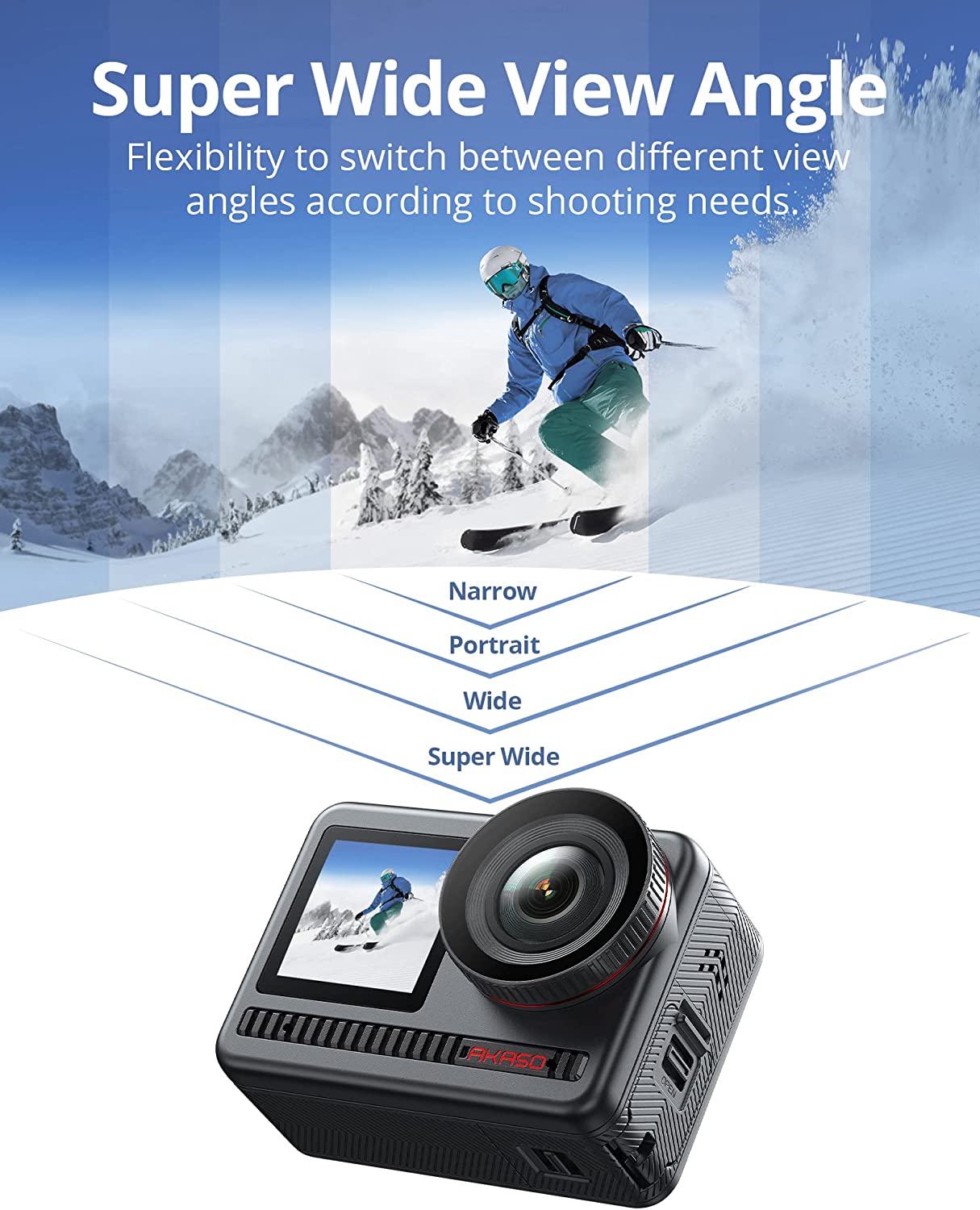 AKASO Brave 8: 4K60fps Action Camera With Dual Screens - 48MP Photos - 8K Time-Lapse and Underwater Support. 