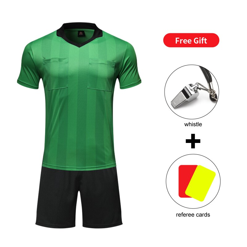 Customized Mens Football Referee Uniform Shirt Sets Multiple Color Optional Judge Breathable Soccer Referee Jersey. 