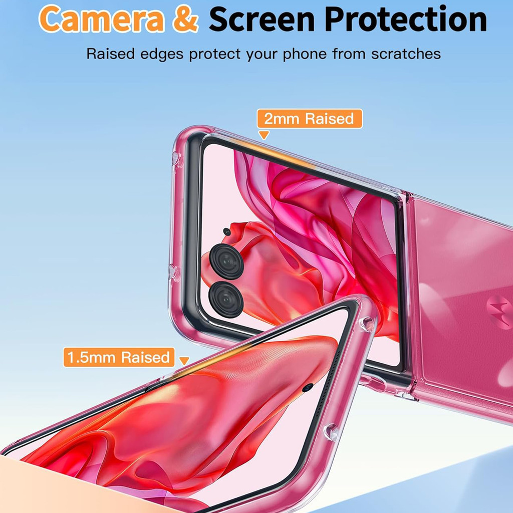 Shockproof Case for Motorola Razr 50 Ultra Razr+ 2024 Razr Plus Transparent Ultra-Thin Slim Fit Hard PC Back Soft Edge Cover. 