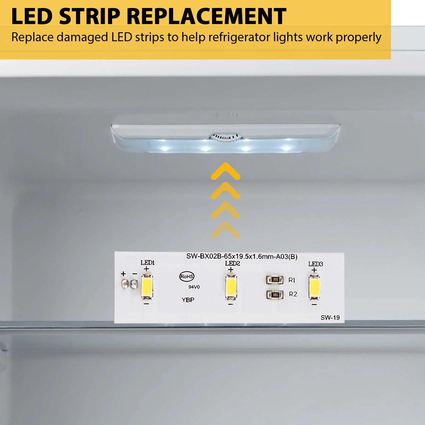 For Refrigerator LED Light Strip Bar Replacement for Refrigerator ZBE2350HCA SW-BX02B Repair Part. 
