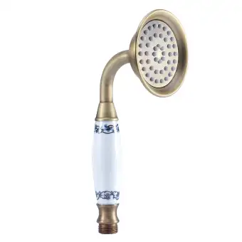 Antique Brass Shower Head Bathroom Tub Faucet Hand Held Tap Spray
