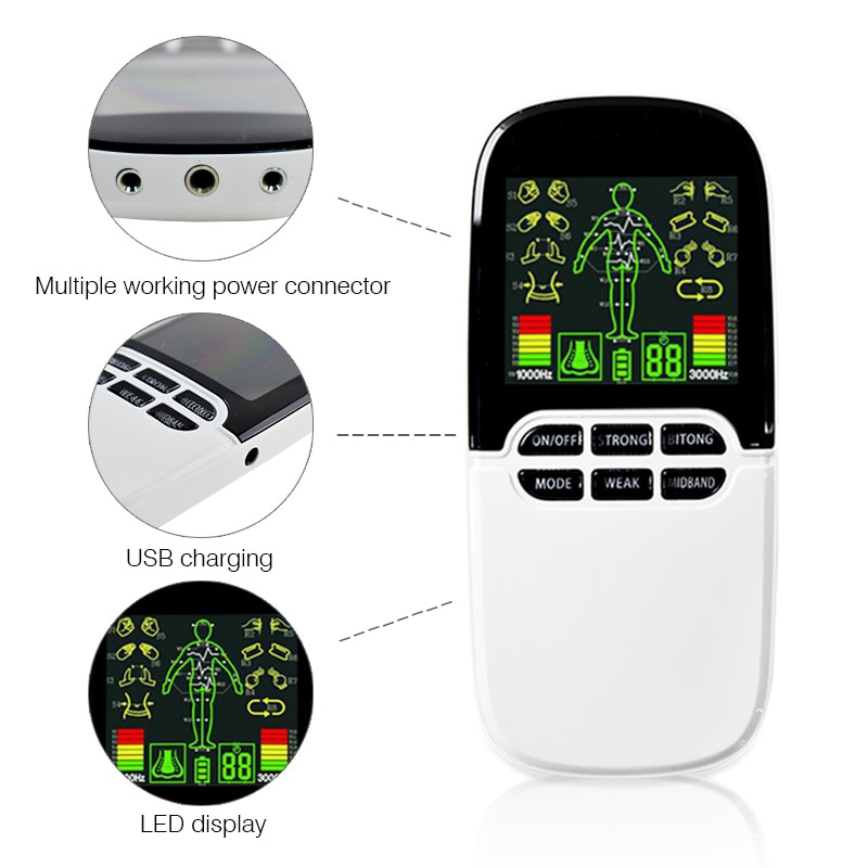 Multi-Functional Dual-Output Muscle Stimulator Tens Acupuncture Physiotherapy Massage Machine EMS/Abs Massager Health Fat Burner. 