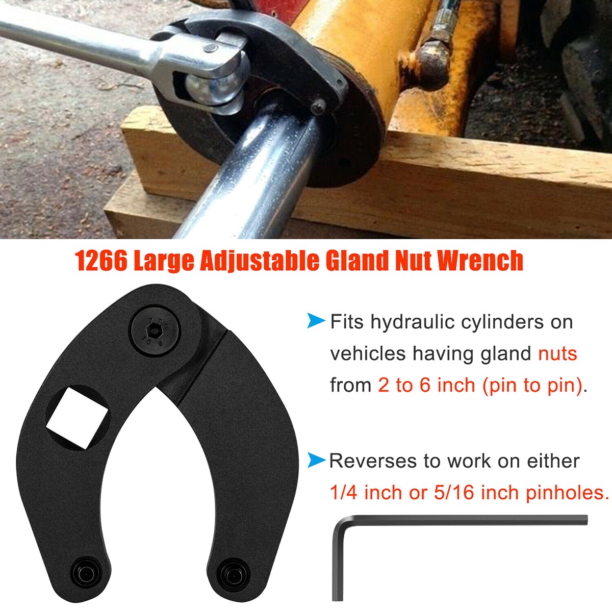 Adjustable Gland Nut Wrench 1266 +7463 Spanner Tool Set. 