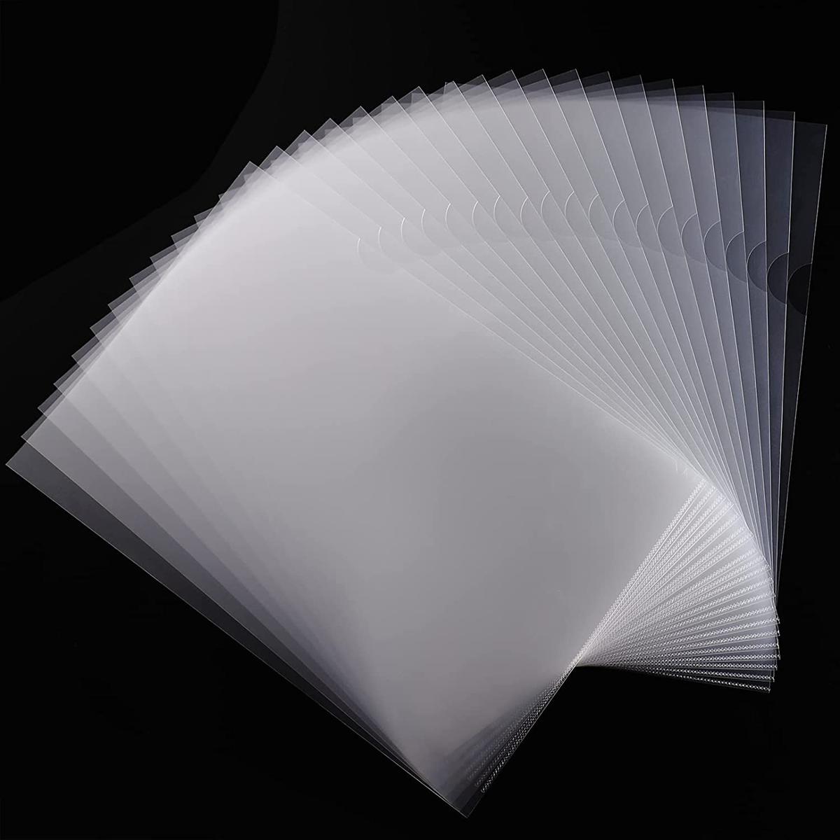 A4 Clear Plastic File Folder 30pcs, Open Top & Side A4 Cut Flush File,  Transparent PP Report File Project Presentation Document Covers Sheet Protectors