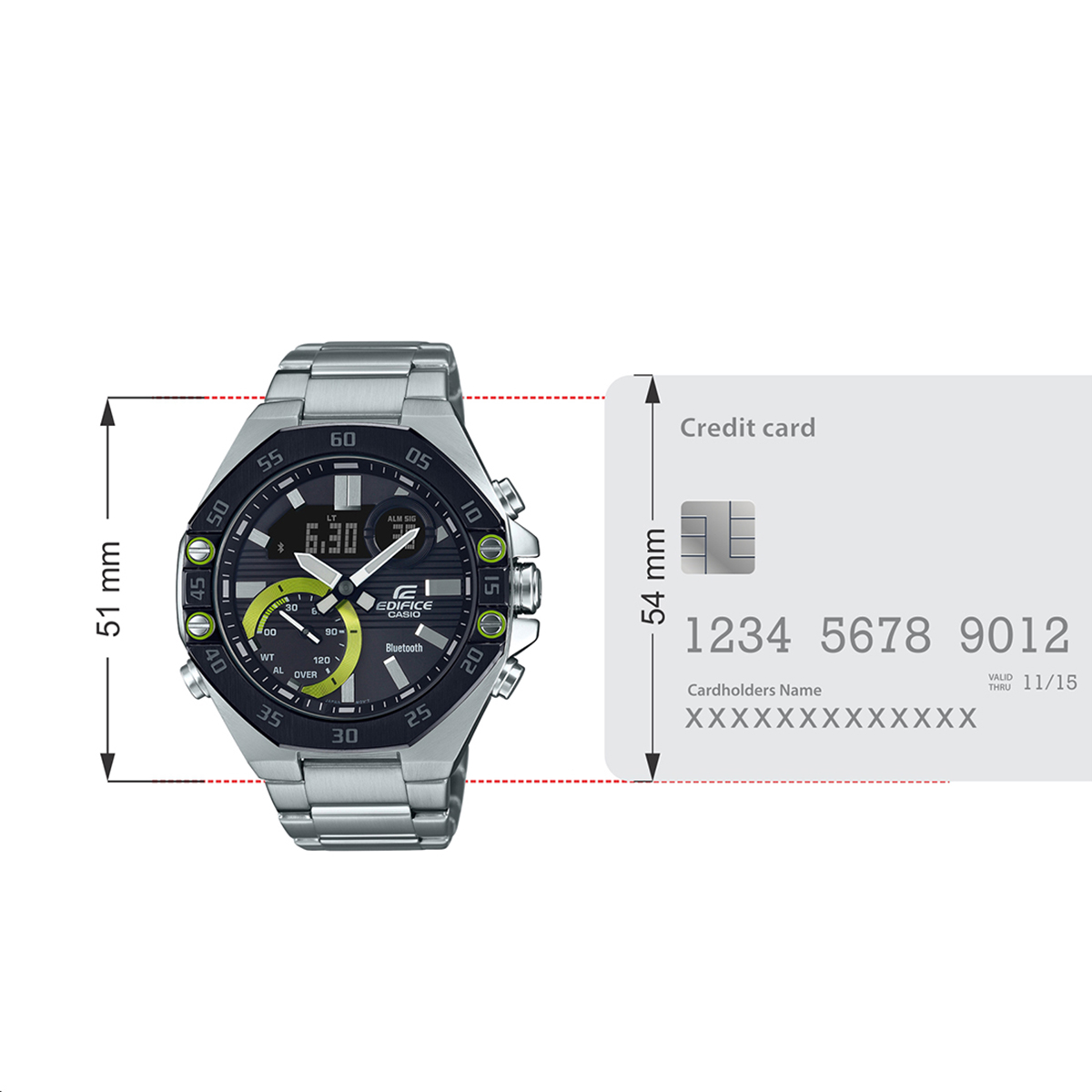 Casio ECB-10DB-1ADF EDIFICE Silver Analog-Digital Men Quartz Stainless steel shopz